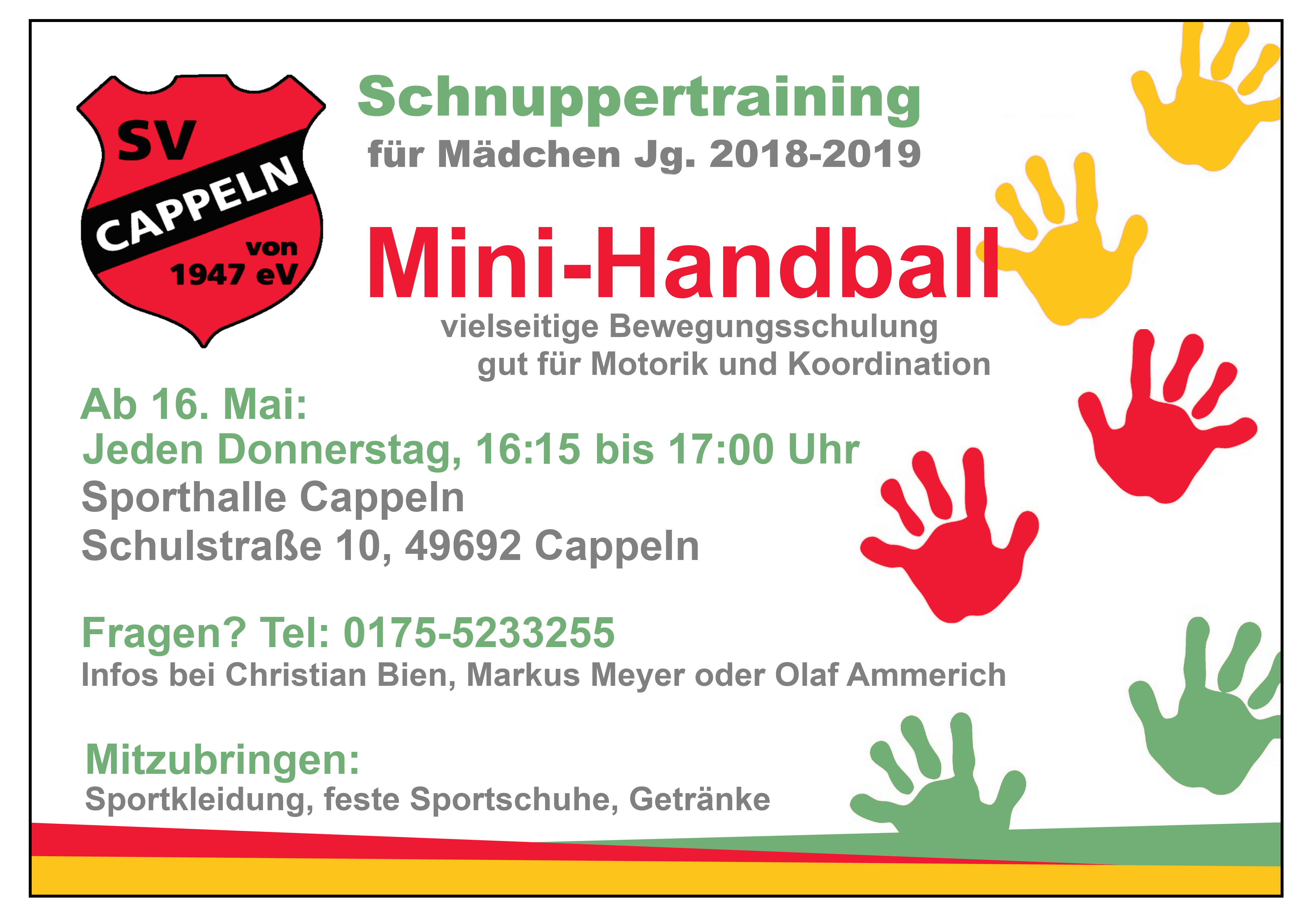 Neue Handball-Minis starten am 16. Mai
