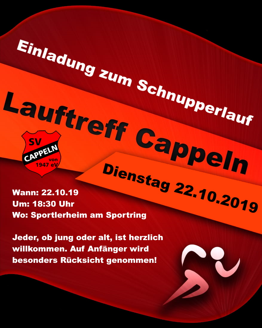 Lauftreff Cappeln lädt zum Schnupperlauf ein