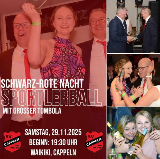 Eine Nacht in Schwarz-Rot: SV Cappeln lädt zum großen Sportlerball ein